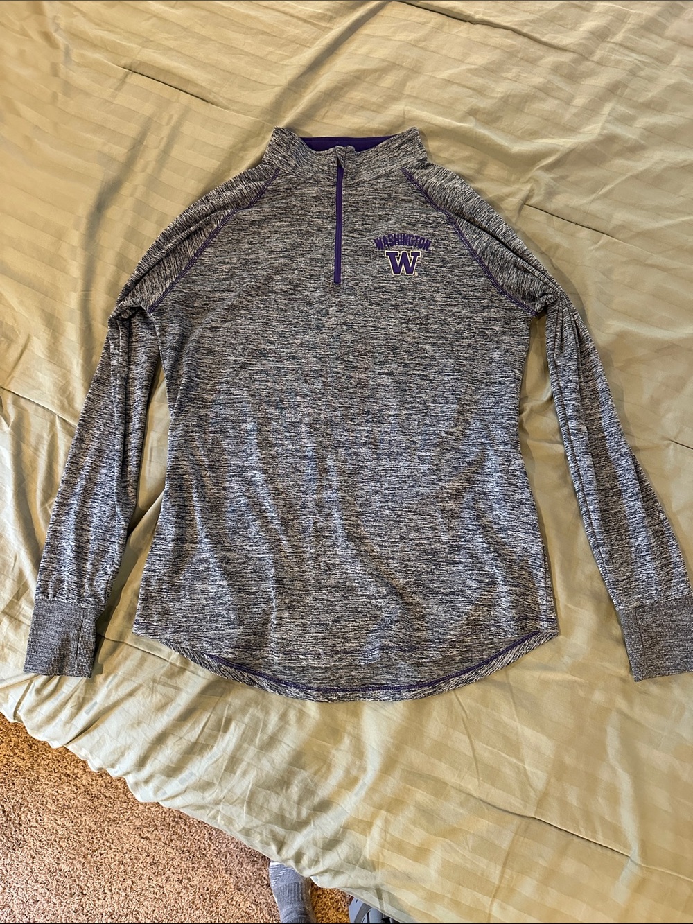 Colosseum Heathered Purple & Gray University of Washington Quarter-Zip Pullover
